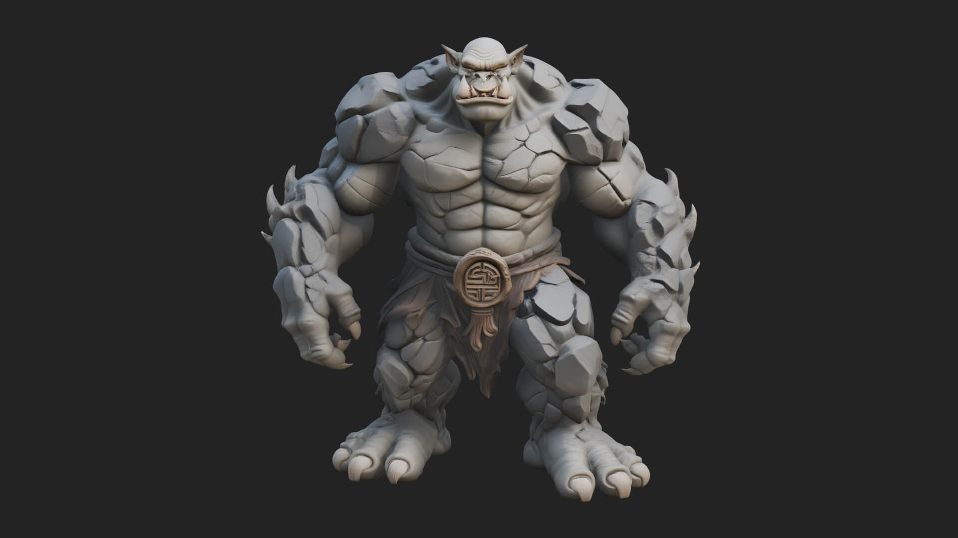Stone Rock Golem Statue Design 6 3D Print Model 3D Model