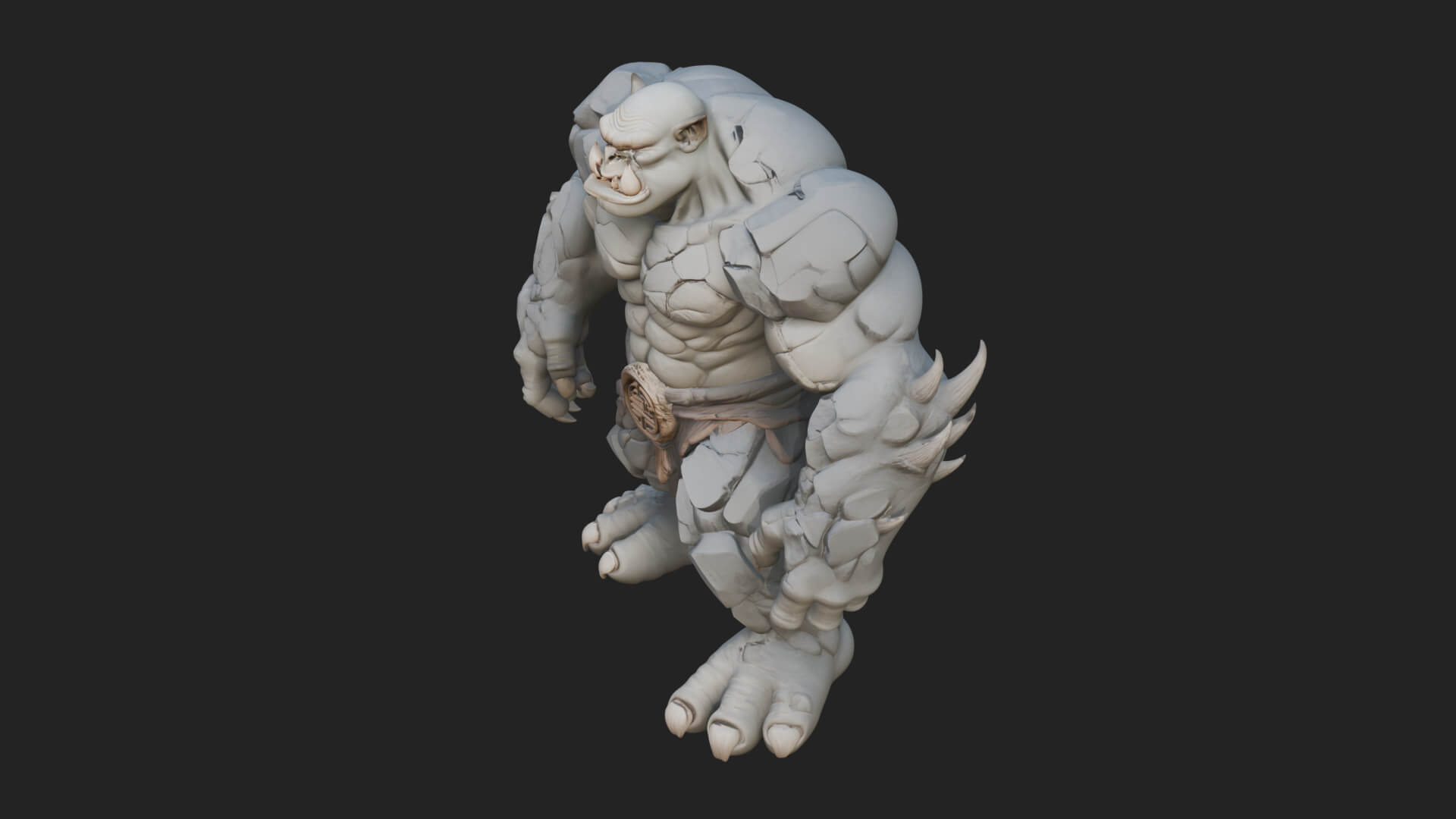 Stone Rock Golem Statue Design 6 3D Print Model 3D Model