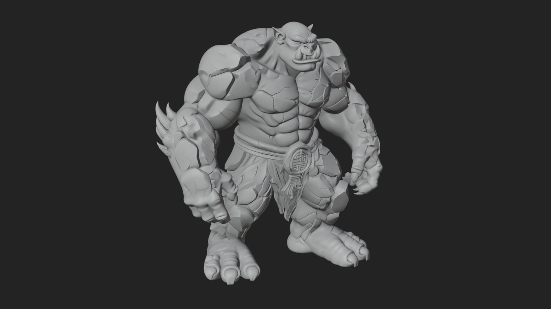 Stone Rock Golem Statue Design 6 3D Print Model 3D Model