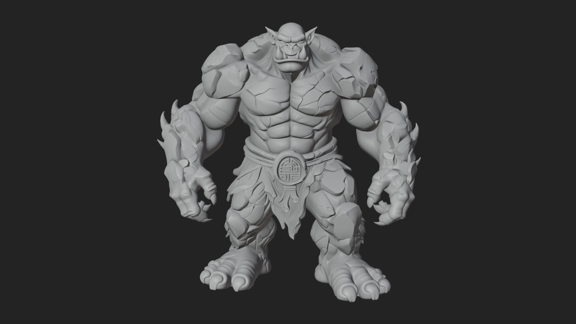 Stone Rock Golem Statue Design 6 3D Print Model 3D Model