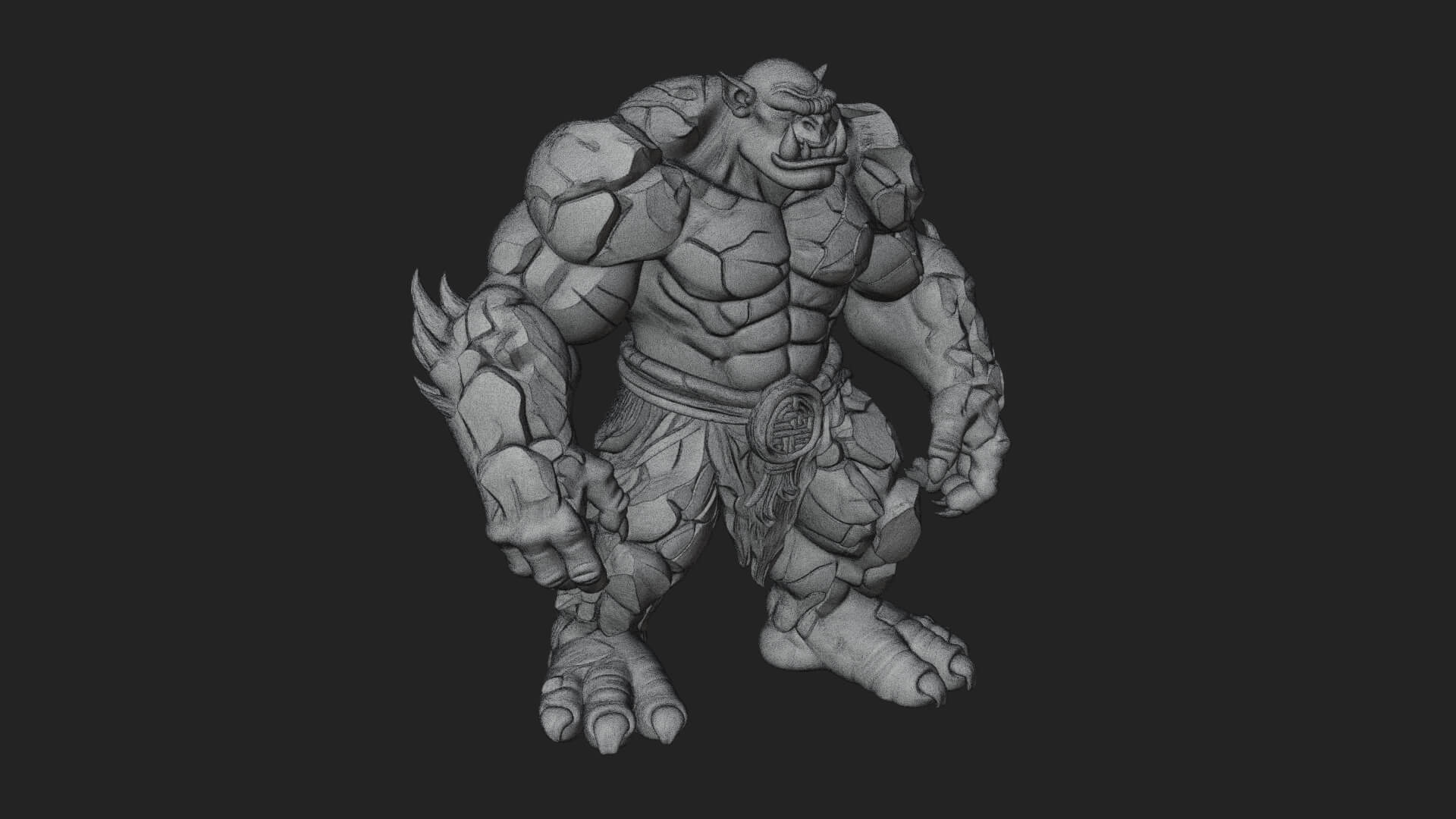 Stone Rock Golem Statue Design 6 3D Print Model 3D Model