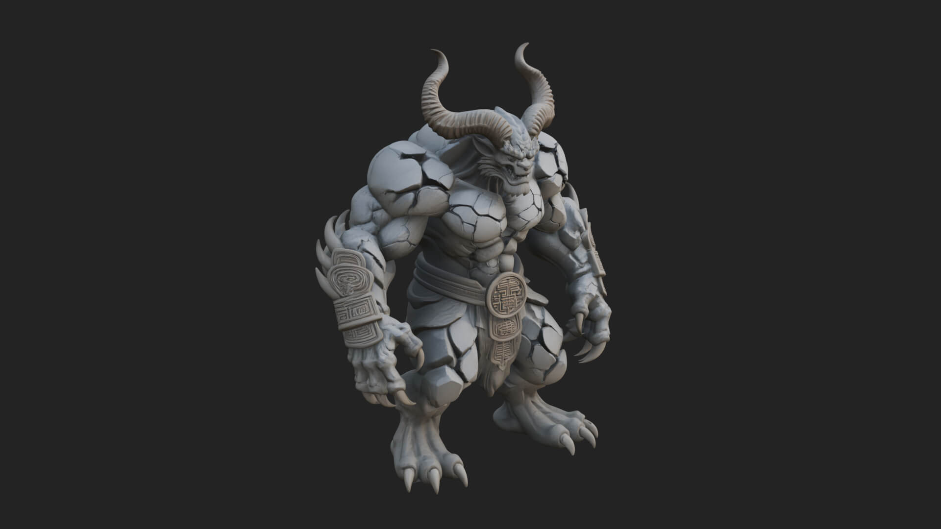 Stone Rock Golem Statue Design 7 3D Print Model 3D Model