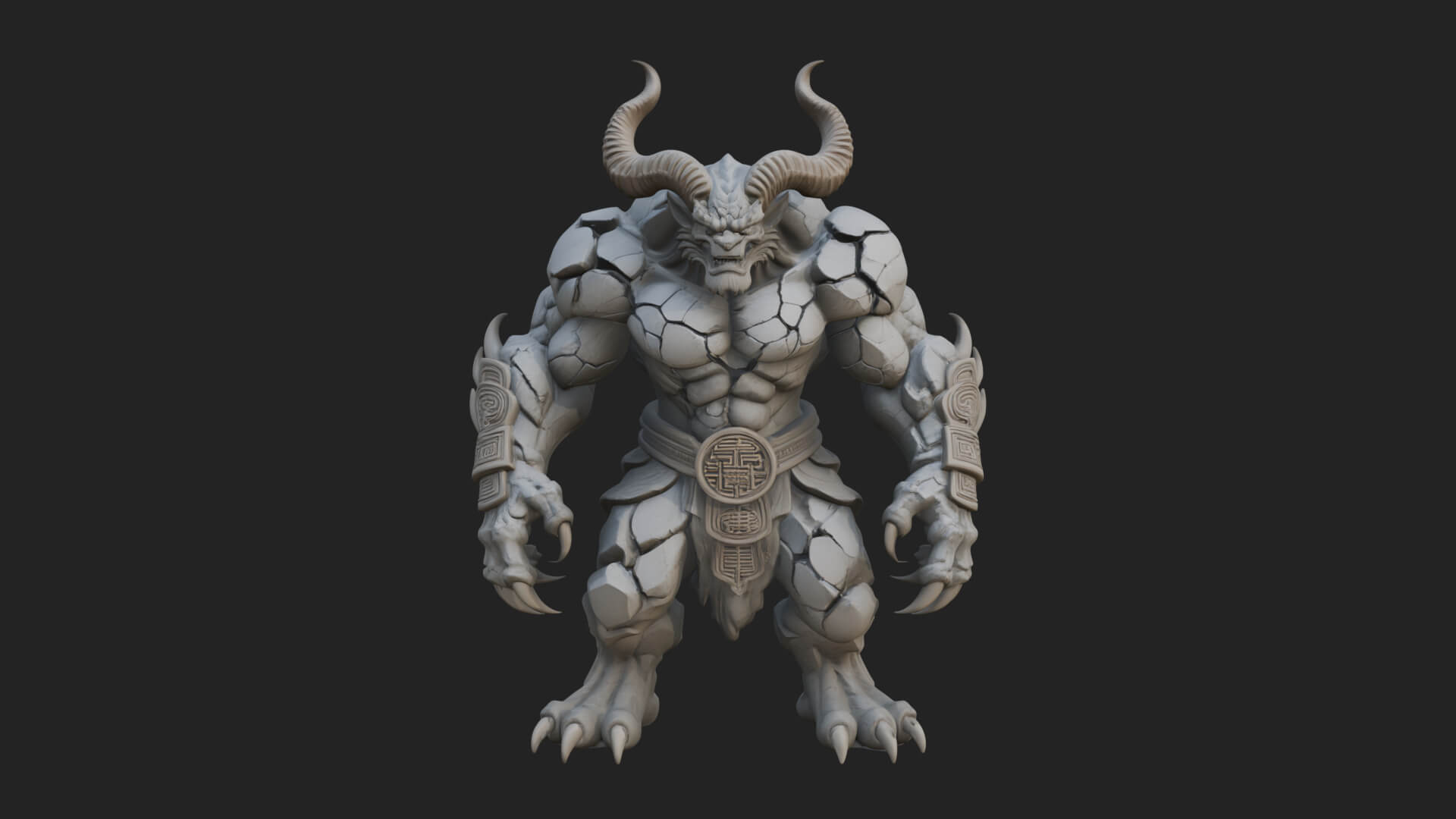 Stone Rock Golem Statue Design 7 3D Print Model 3D Model