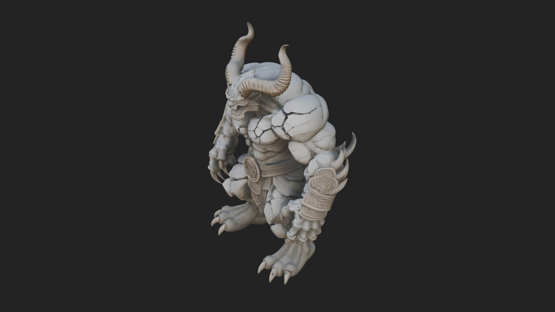 Stone Rock Golem Statue Design 7 3D Print Model 3D Model