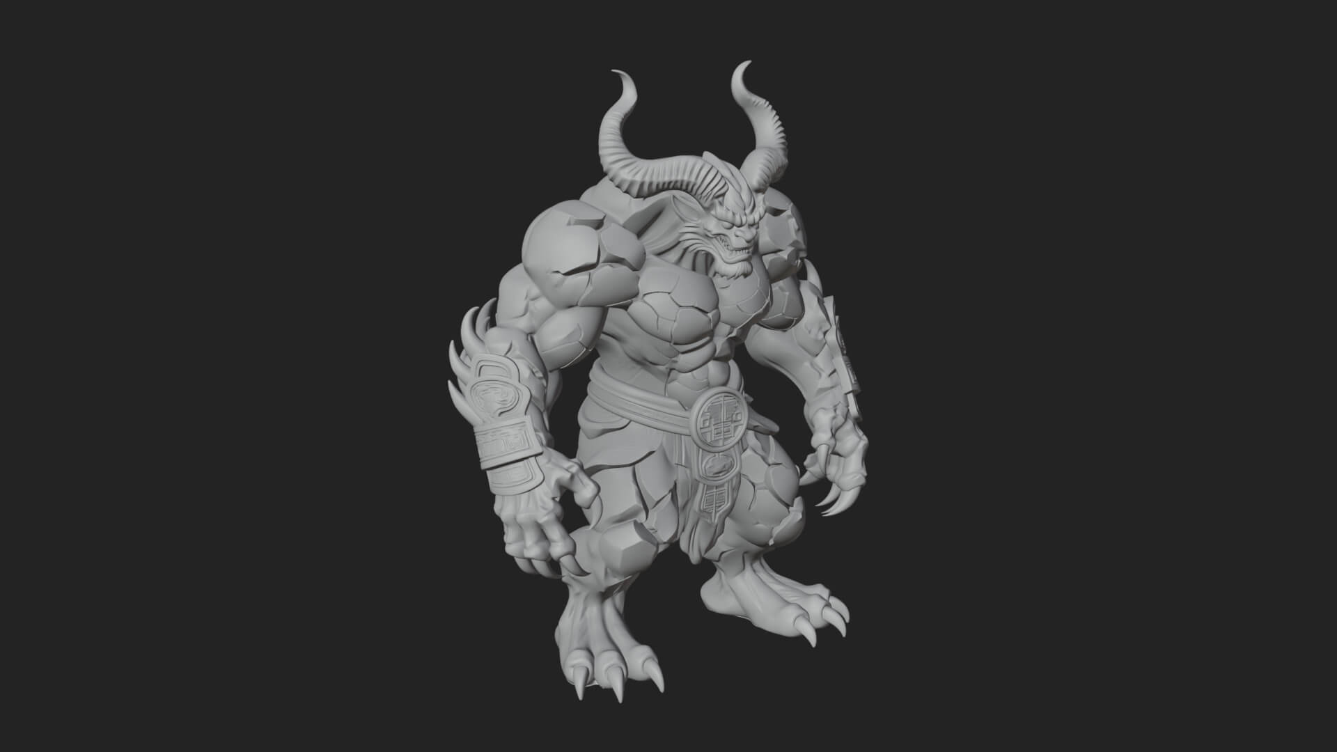 Stone Rock Golem Statue Design 7 3D Print Model 3D Model