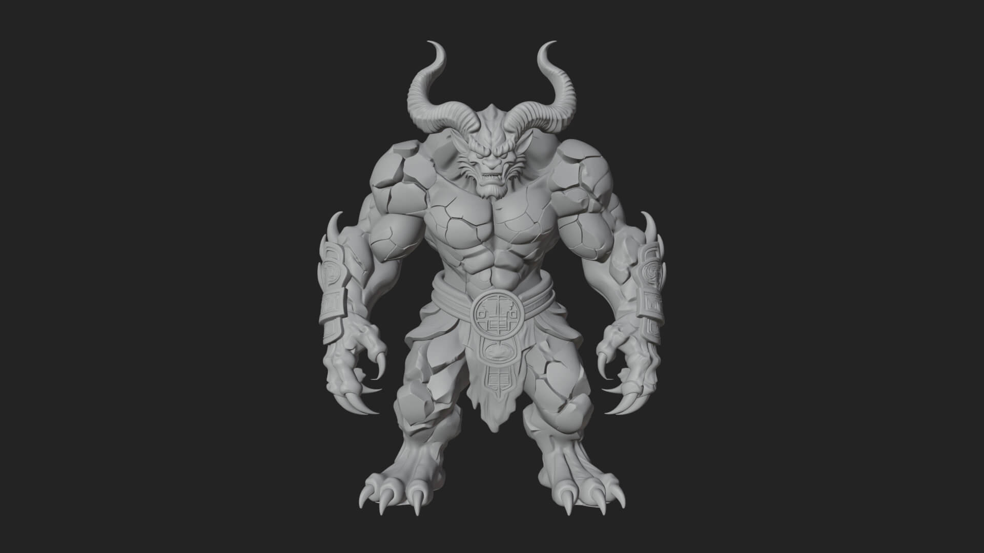Stone Rock Golem Statue Design 7 3D Print Model 3D Model