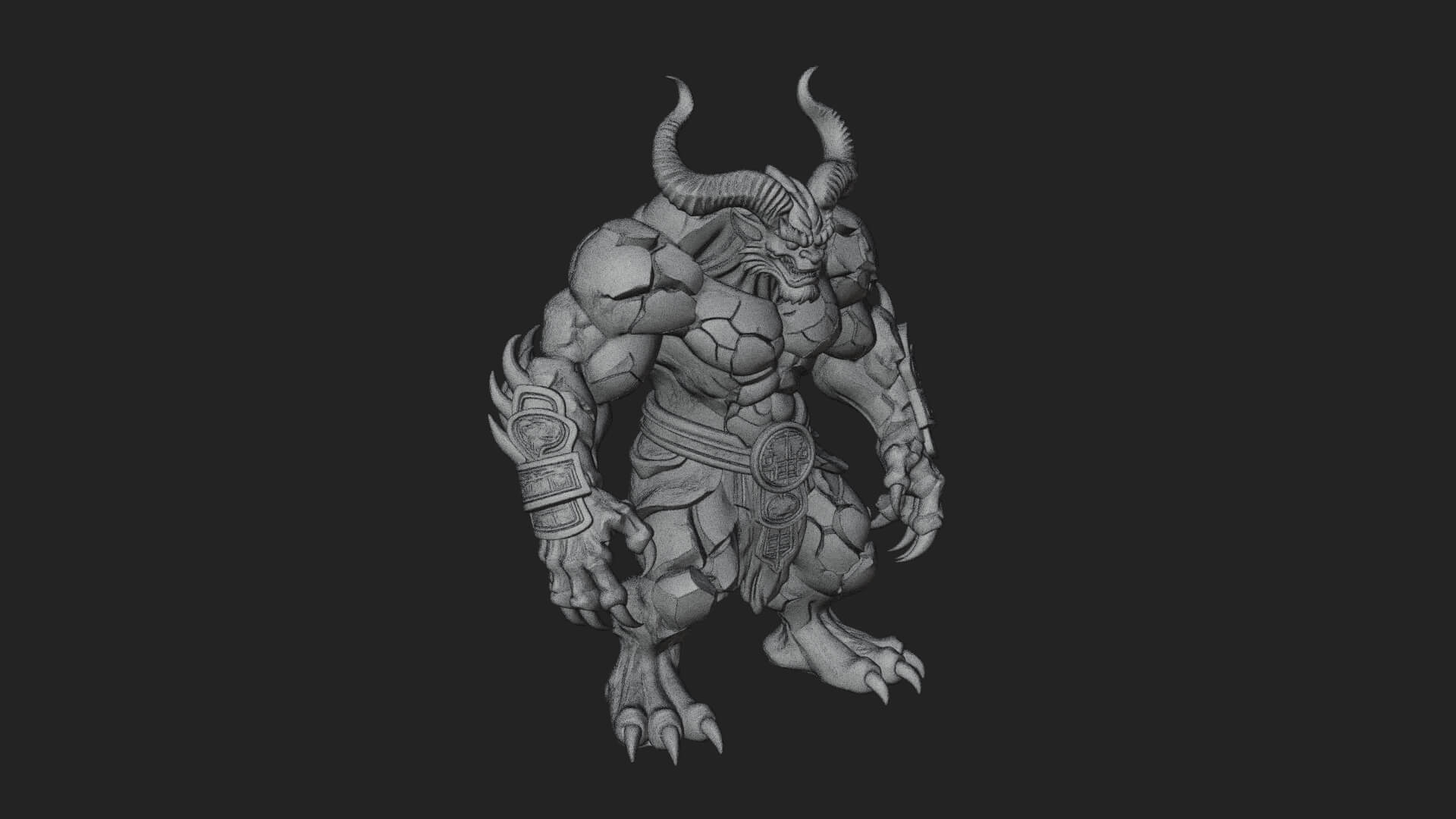 Stone Rock Golem Statue Design 7 3D Print Model 3D Model