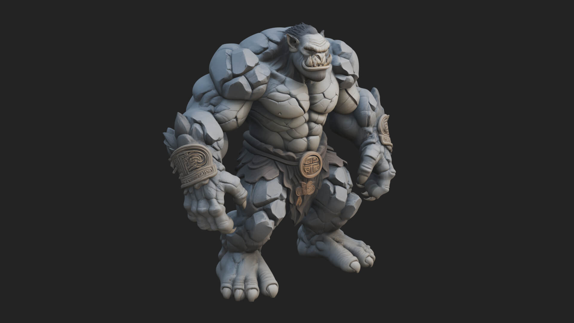 Stone Rock Golem Statue Design 8 3D Print Model 3D Model