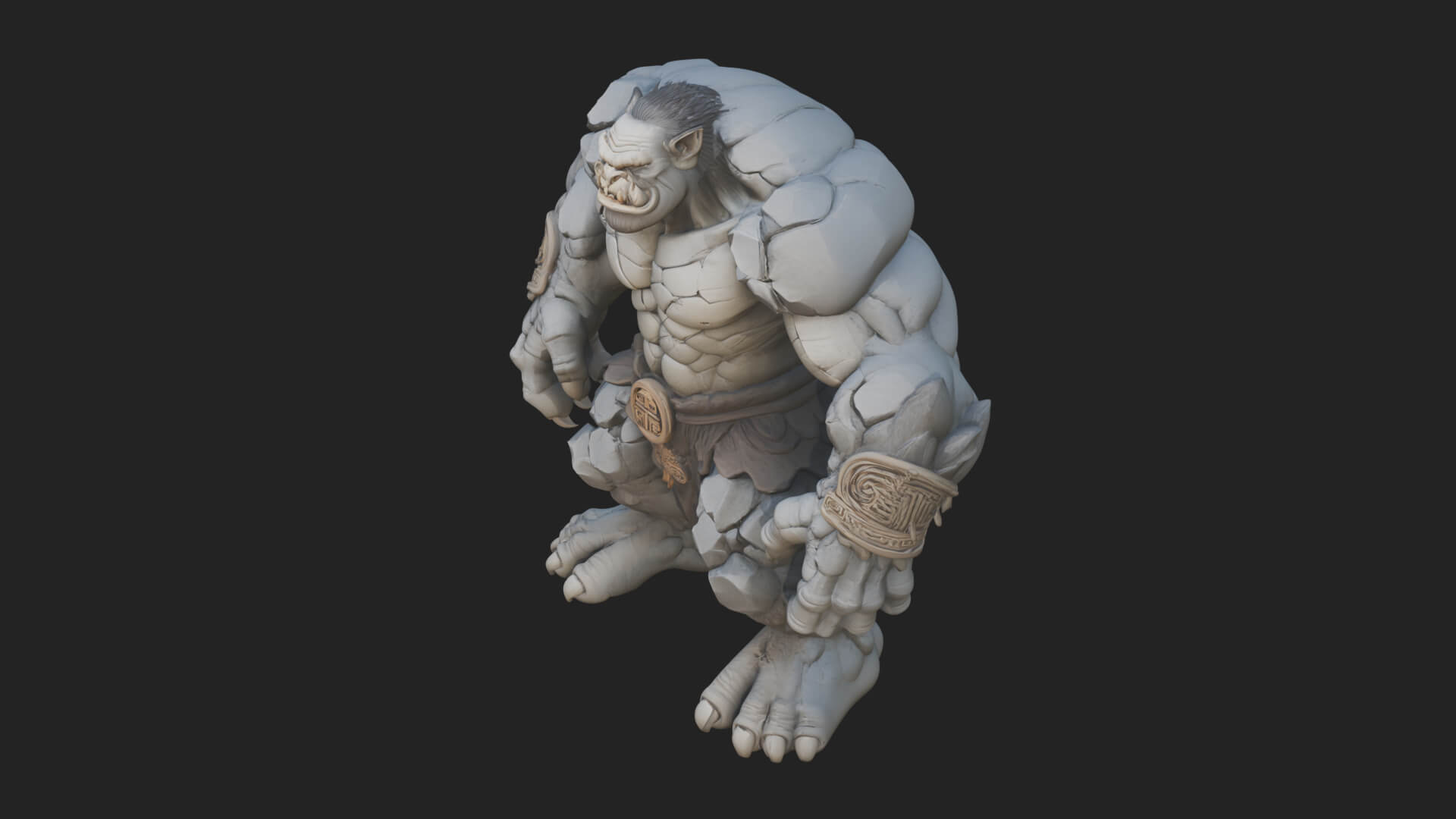 Stone Rock Golem Statue Design 8 3D Print Model 3D Model