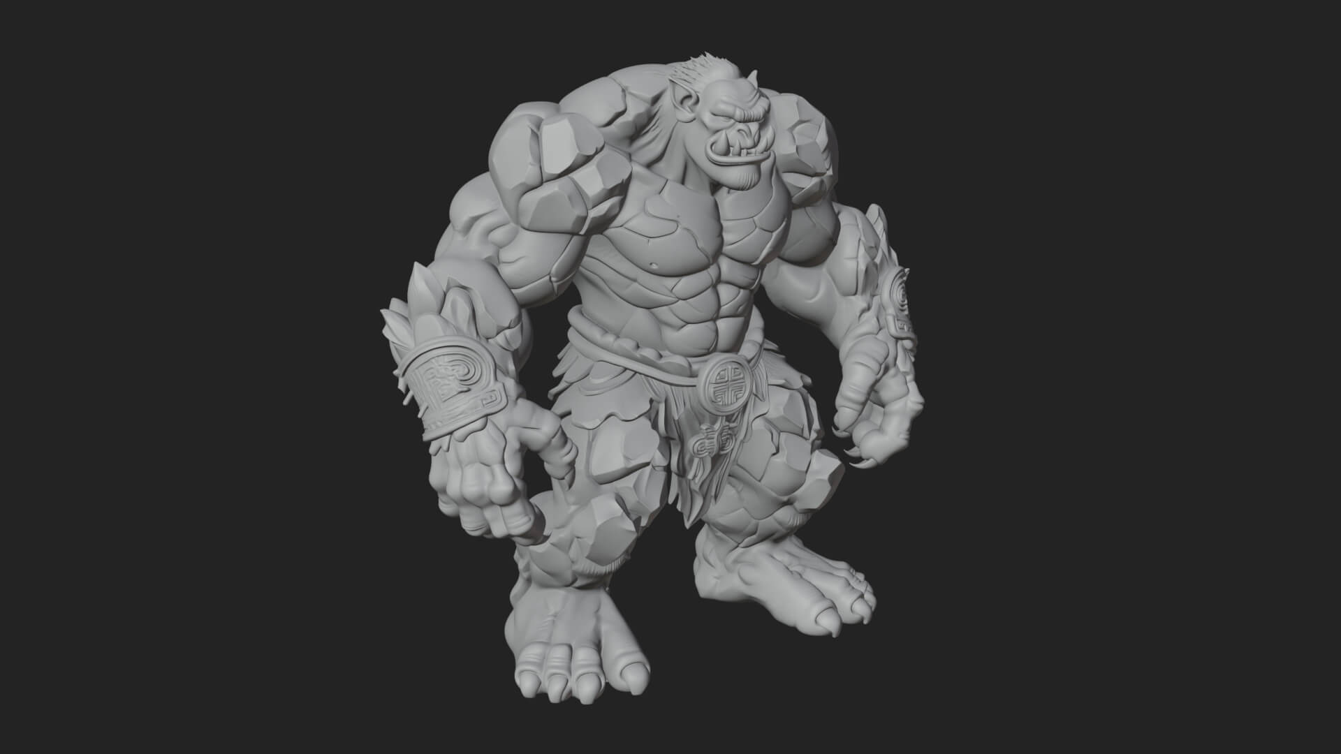 Stone Rock Golem Statue Design 8 3D Print Model 3D Model