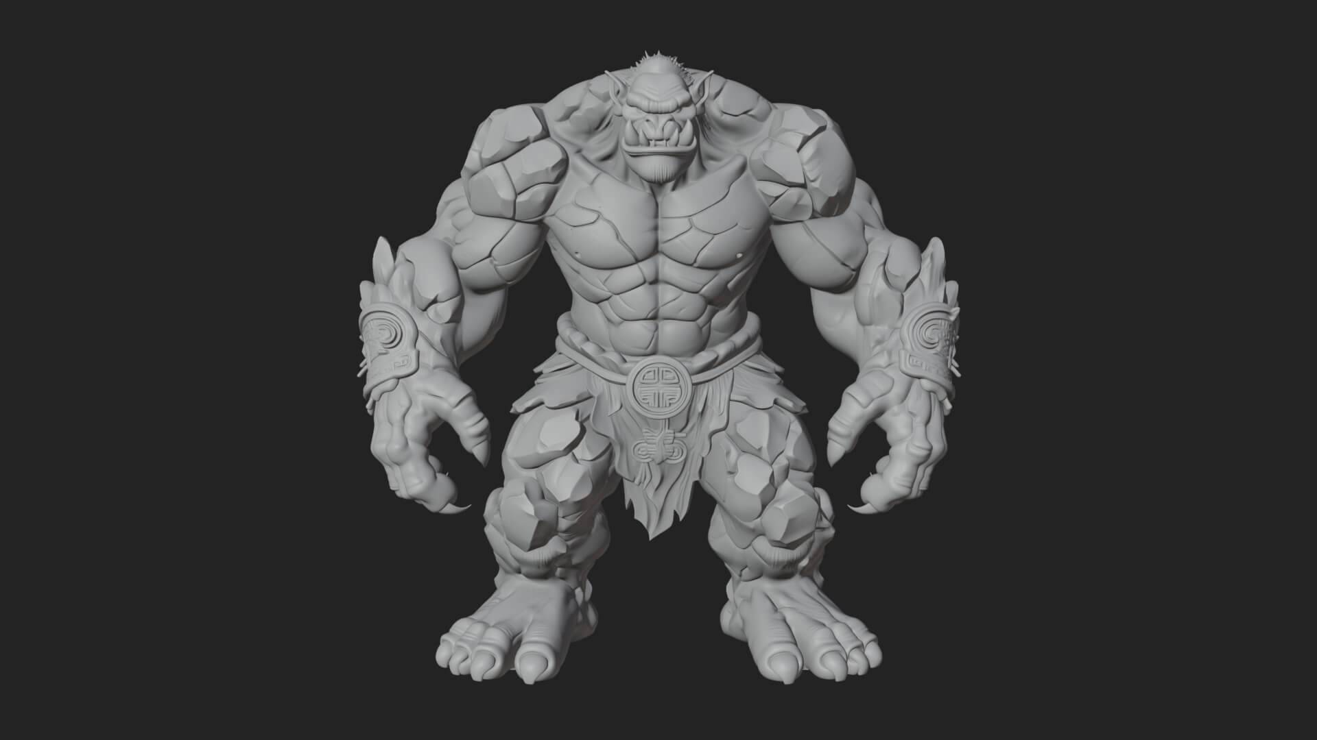 Stone Rock Golem Statue Design 8 3D Print Model 3D Model