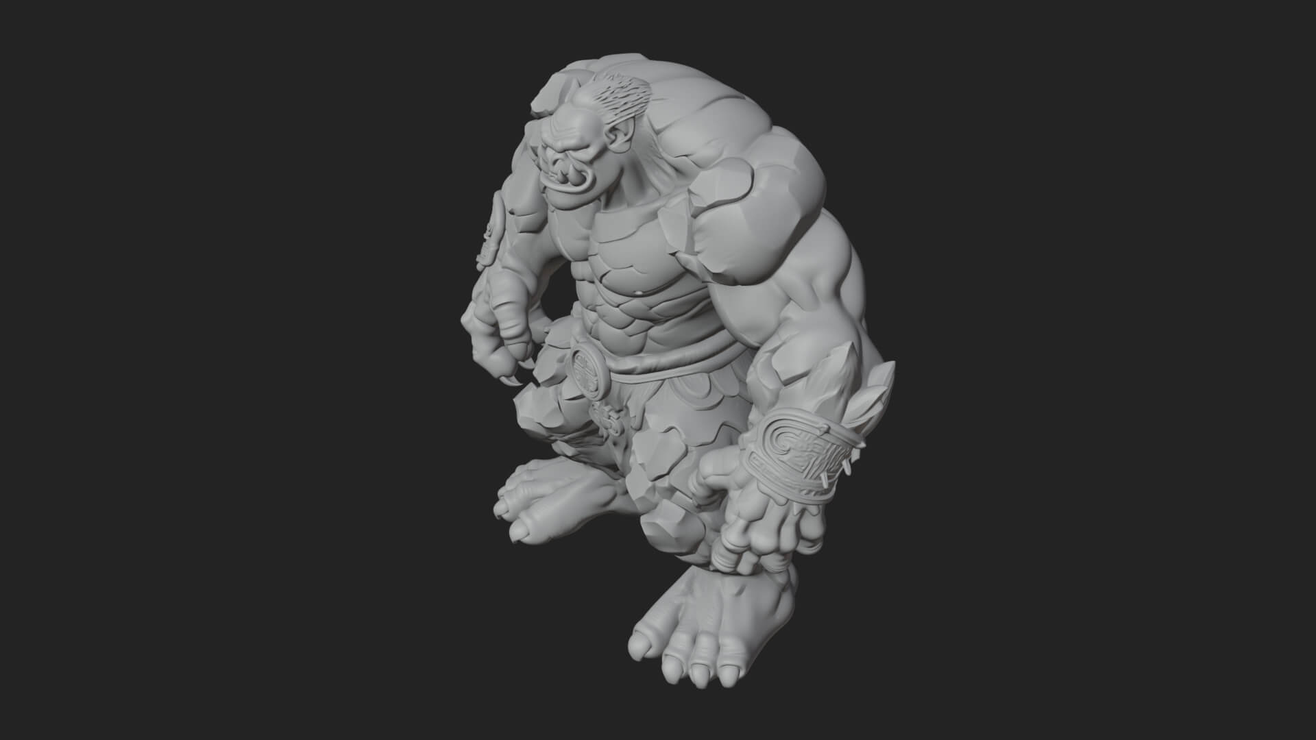 Stone Rock Golem Statue Design 8 3D Print Model 3D Model