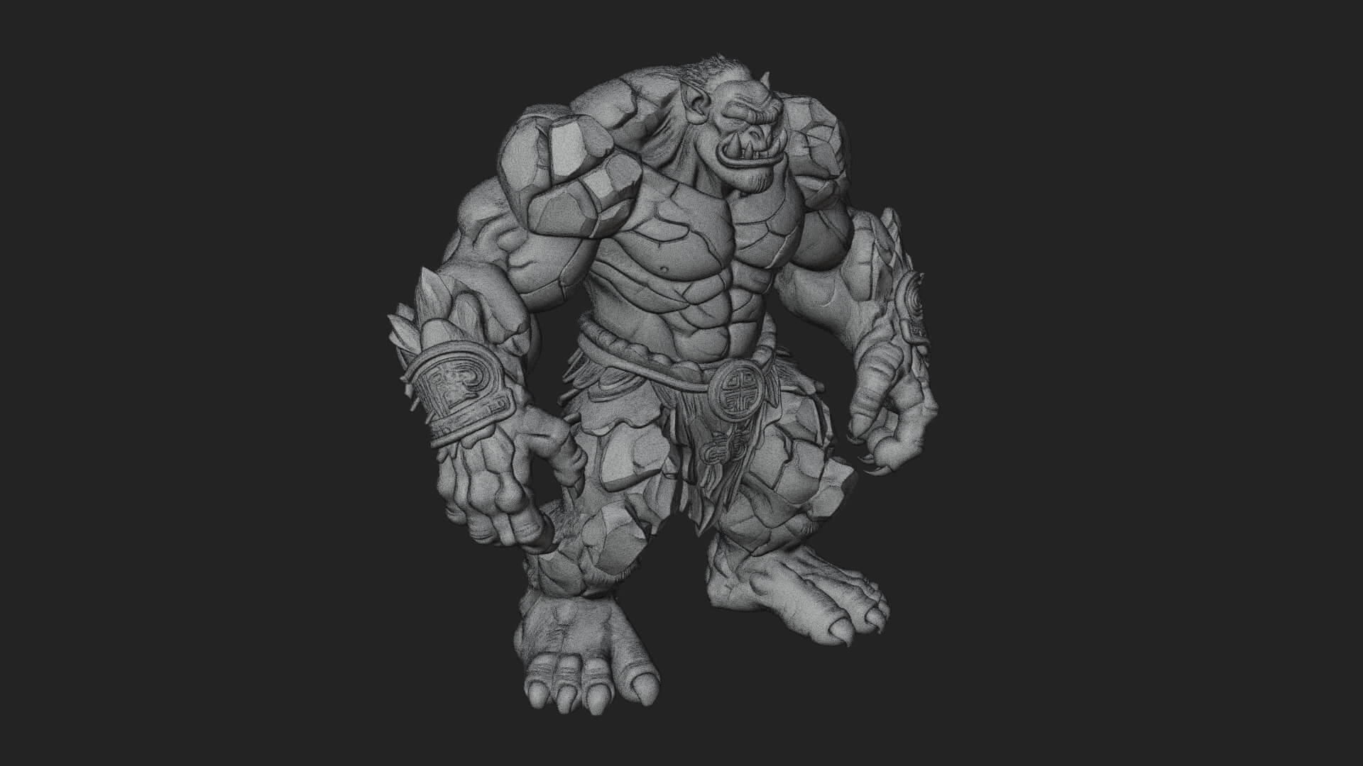 Stone Rock Golem Statue Design 8 3D Print Model 3D Model