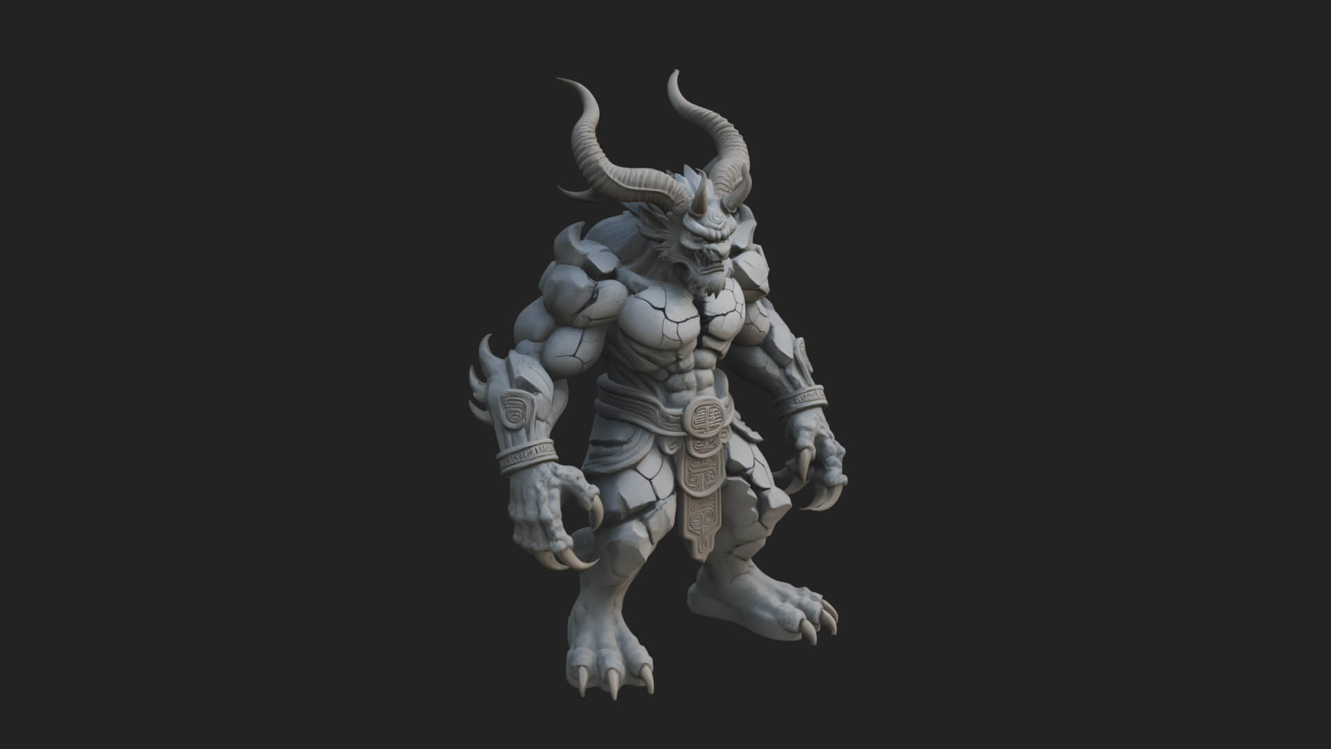 Stone Rock Golem Statue Design 9 3D Print Model 3D Model