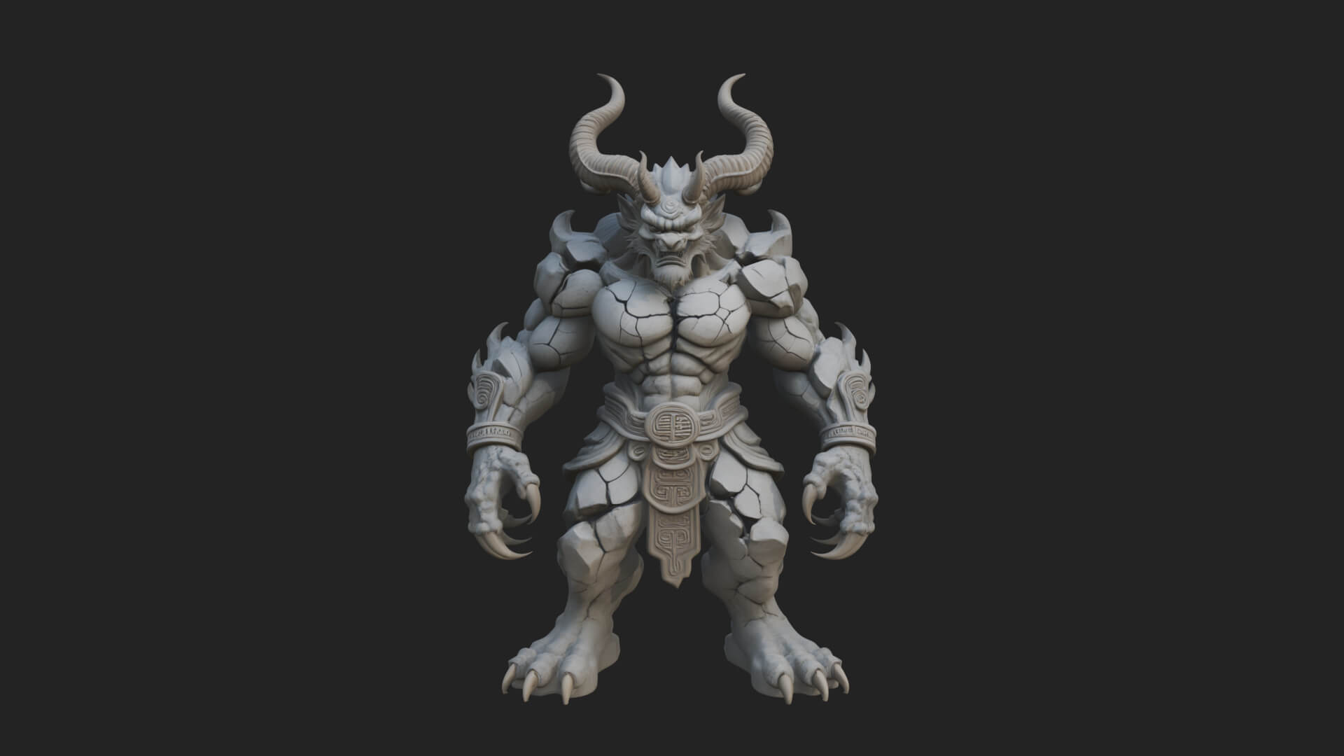 Stone Rock Golem Statue Design 9 3D Print Model 3D Model