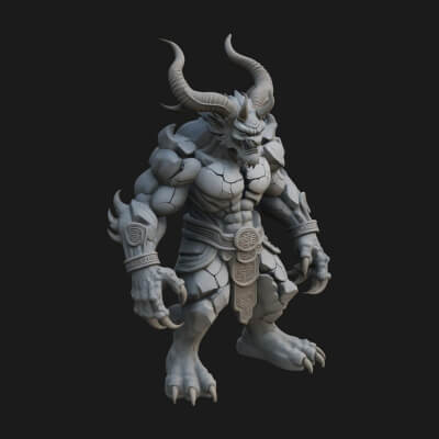 Stone Rock Golem Statue Design 9 3D Print Model