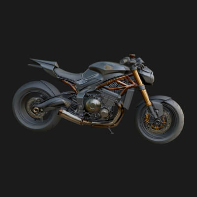 Street Fighter Motorcycle Model Design 7 3D Print Model