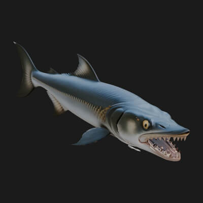 Sturgeon Fish Statue Design 1 3D Print Model
