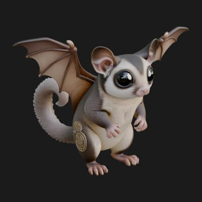 Sugar Glider Statue Design 1 3D Print Model
