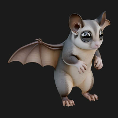 Sugar Glider Statue Design 4 3D Print Model