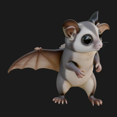 Sugar Glider Statue Design 6 3D Print Model