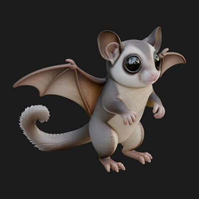 Sugar Glider Statue Design 7 3D Print Model