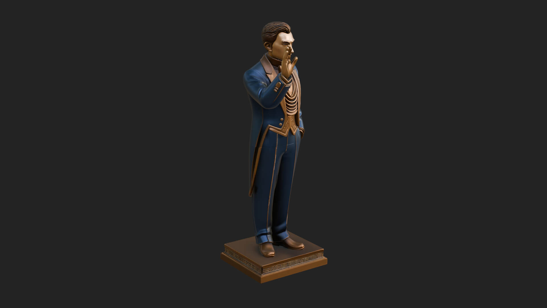 Suited Gentleman Statue Design 1 3D Print Model 3D Model