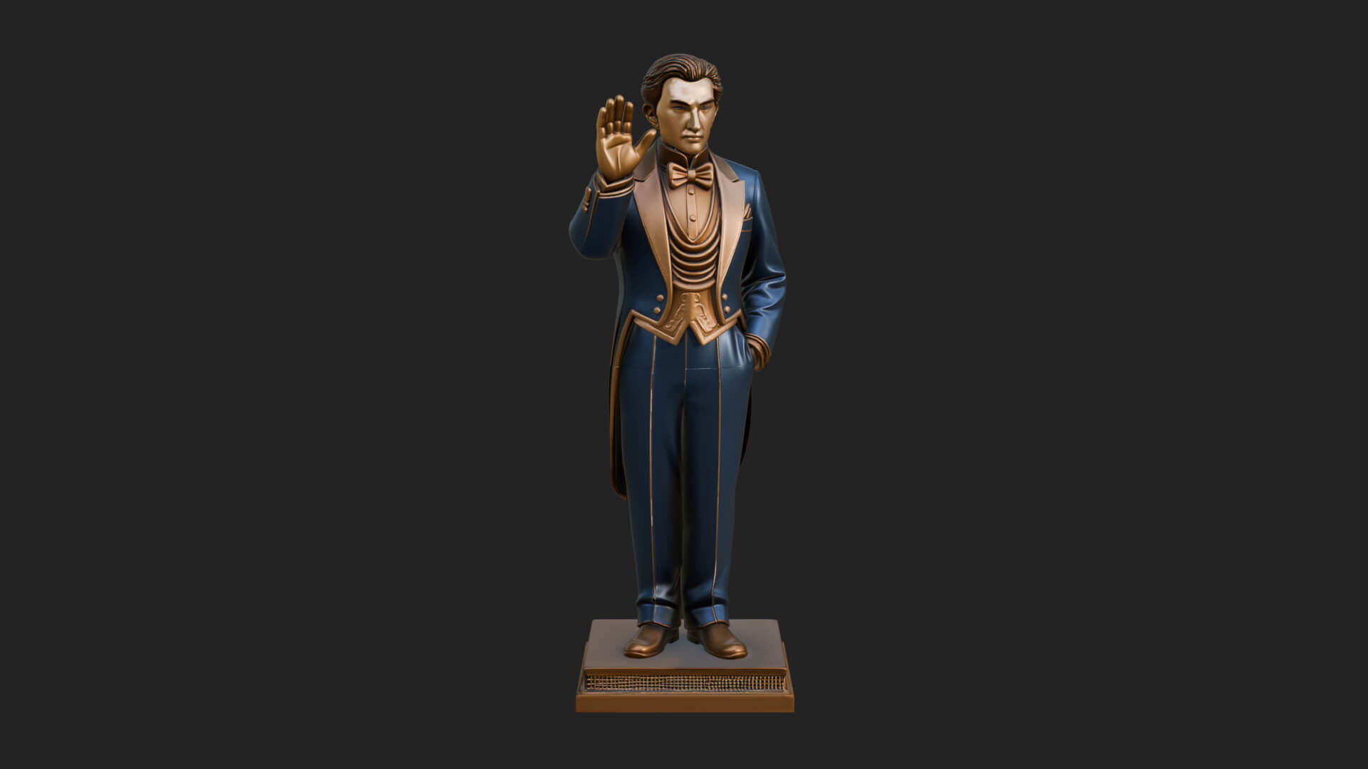 Suited Gentleman Statue Design 1 3D Print Model 3D Model