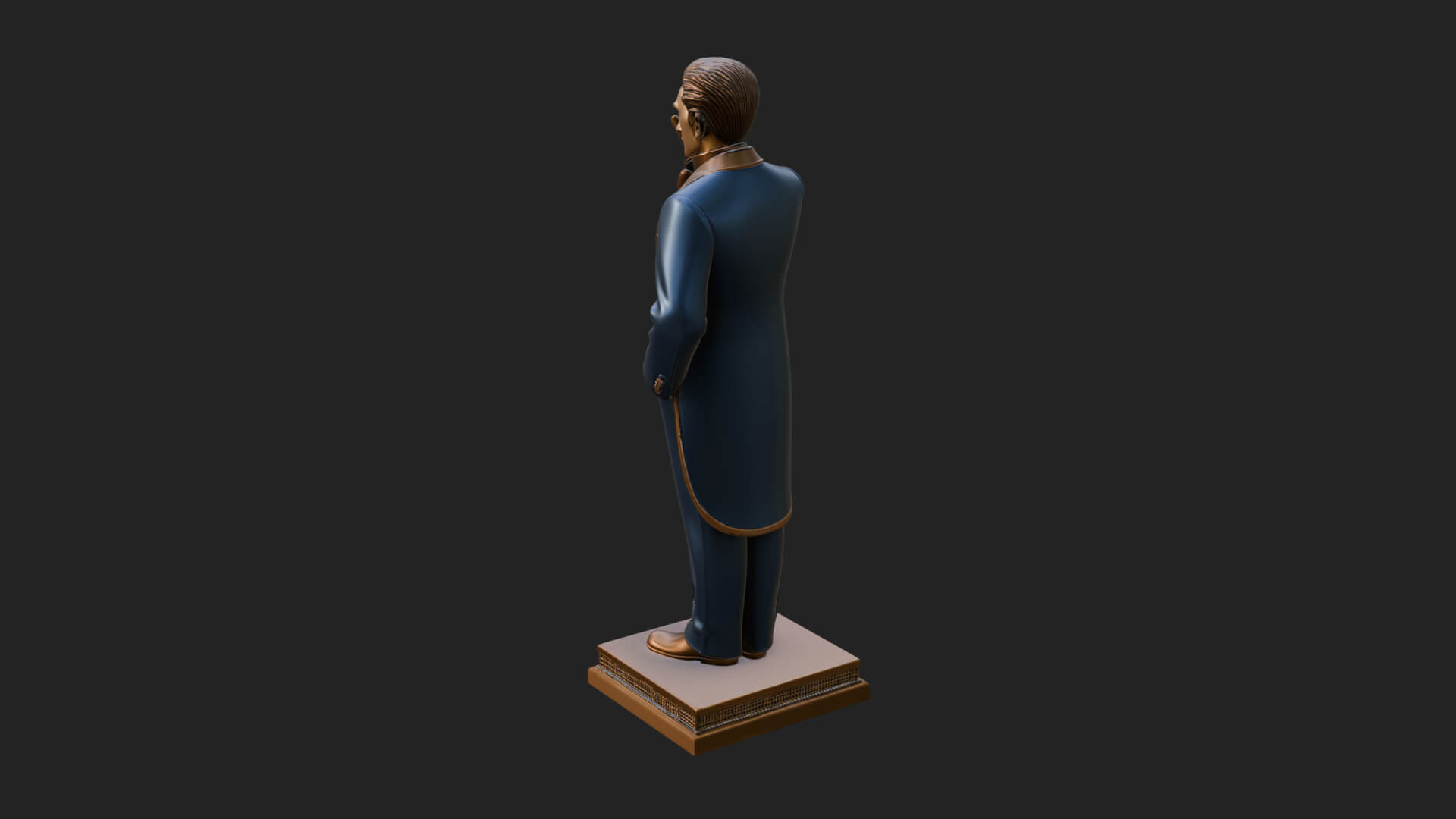 Suited Gentleman Statue Design 1 3D Print Model 3D Model