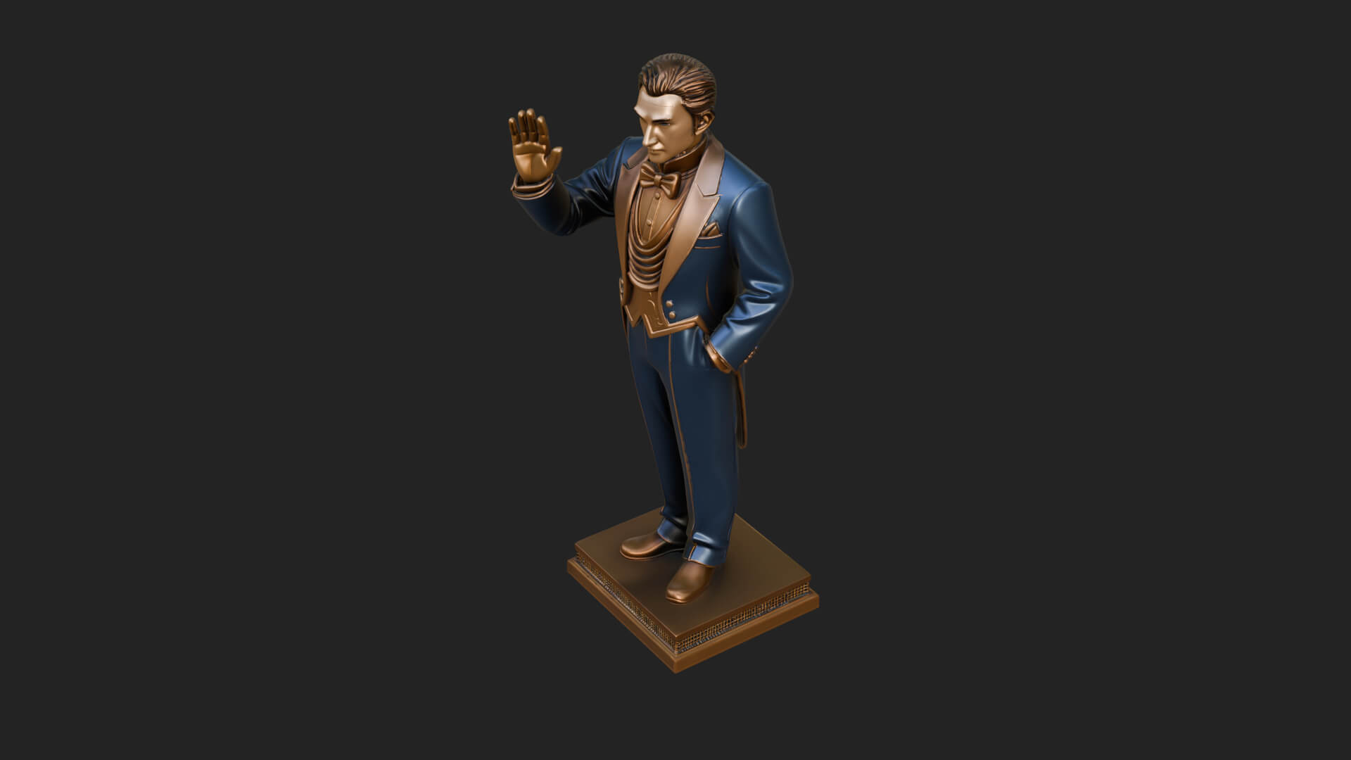 Suited Gentleman Statue Design 1 3D Print Model 3D Model