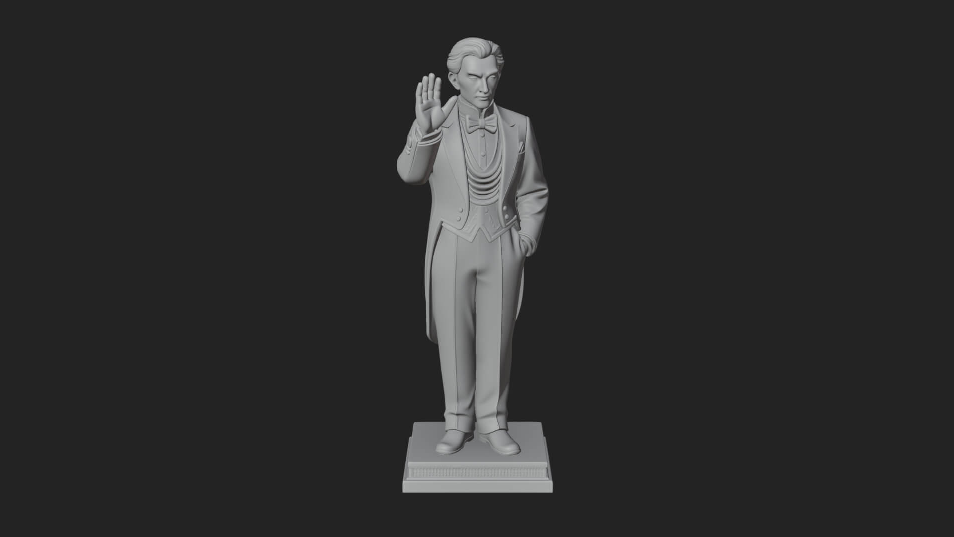 Suited Gentleman Statue Design 1 3D Print Model 3D Model