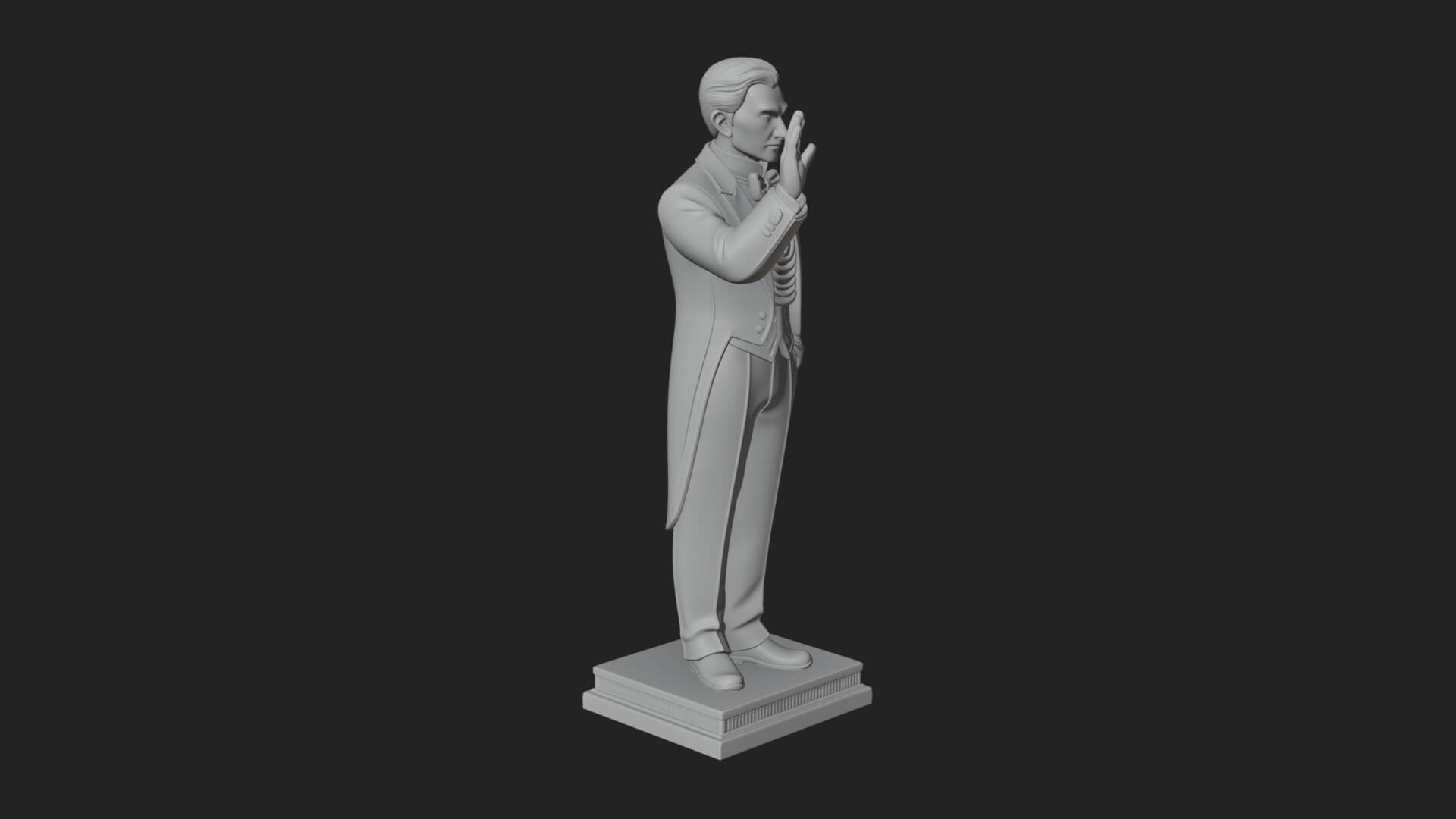 Suited Gentleman Statue Design 1 3D Print Model 3D Model