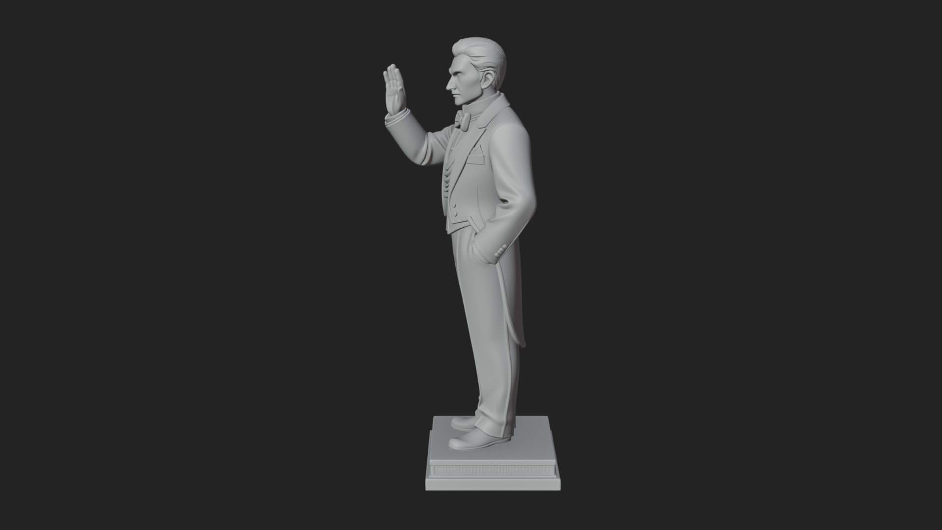 Suited Gentleman Statue Design 1 3D Print Model 3D Model