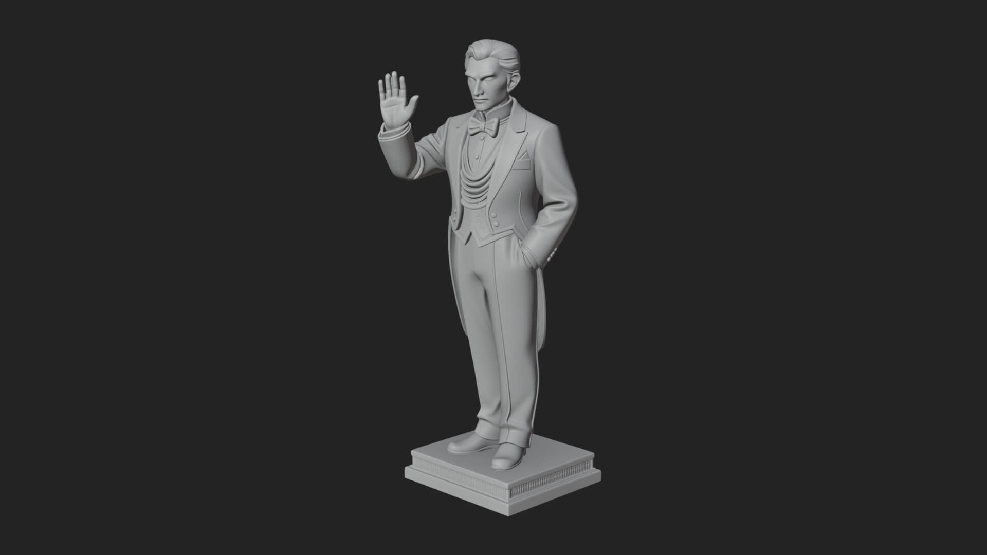 Suited Gentleman Statue Design 1 3D Print Model 3D Model