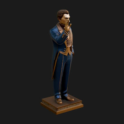 Suited Gentleman Statue Design 1 3D Print Model