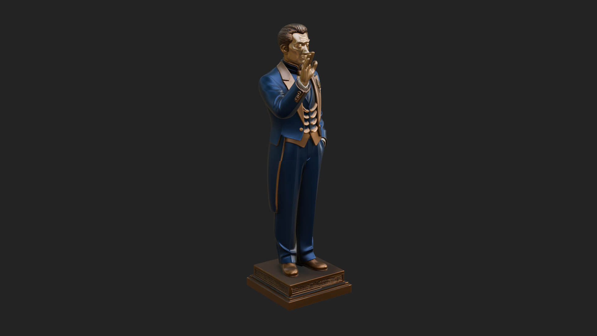 Suited Gentleman Statue Design 2 3D Print Model 3D Model