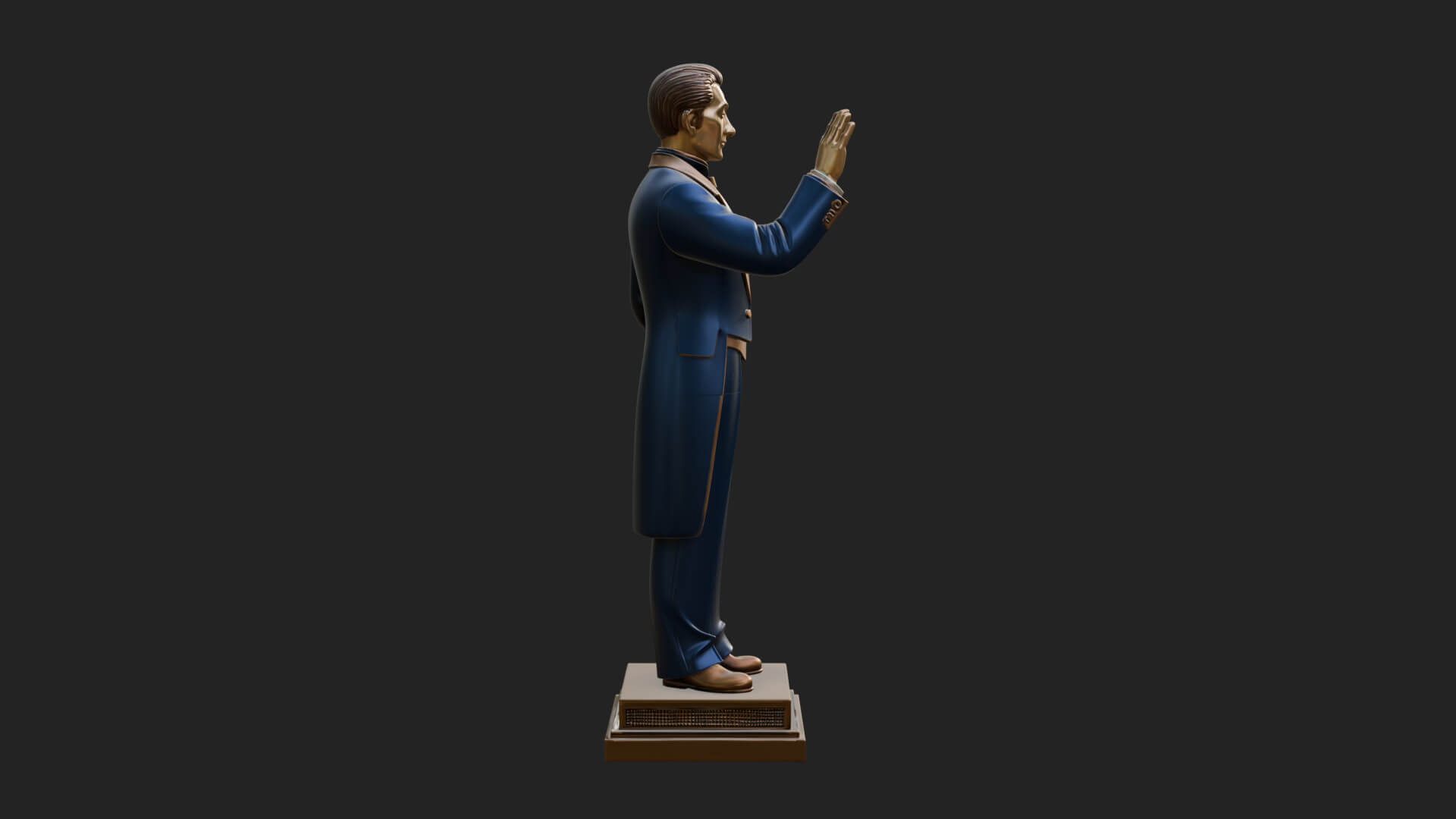 Suited Gentleman Statue Design 2 3D Print Model 3D Model