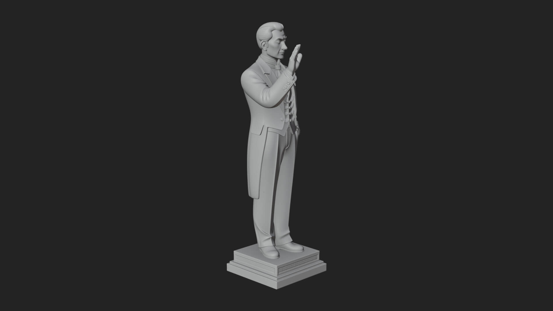 Suited Gentleman Statue Design 2 3D Print Model 3D Model