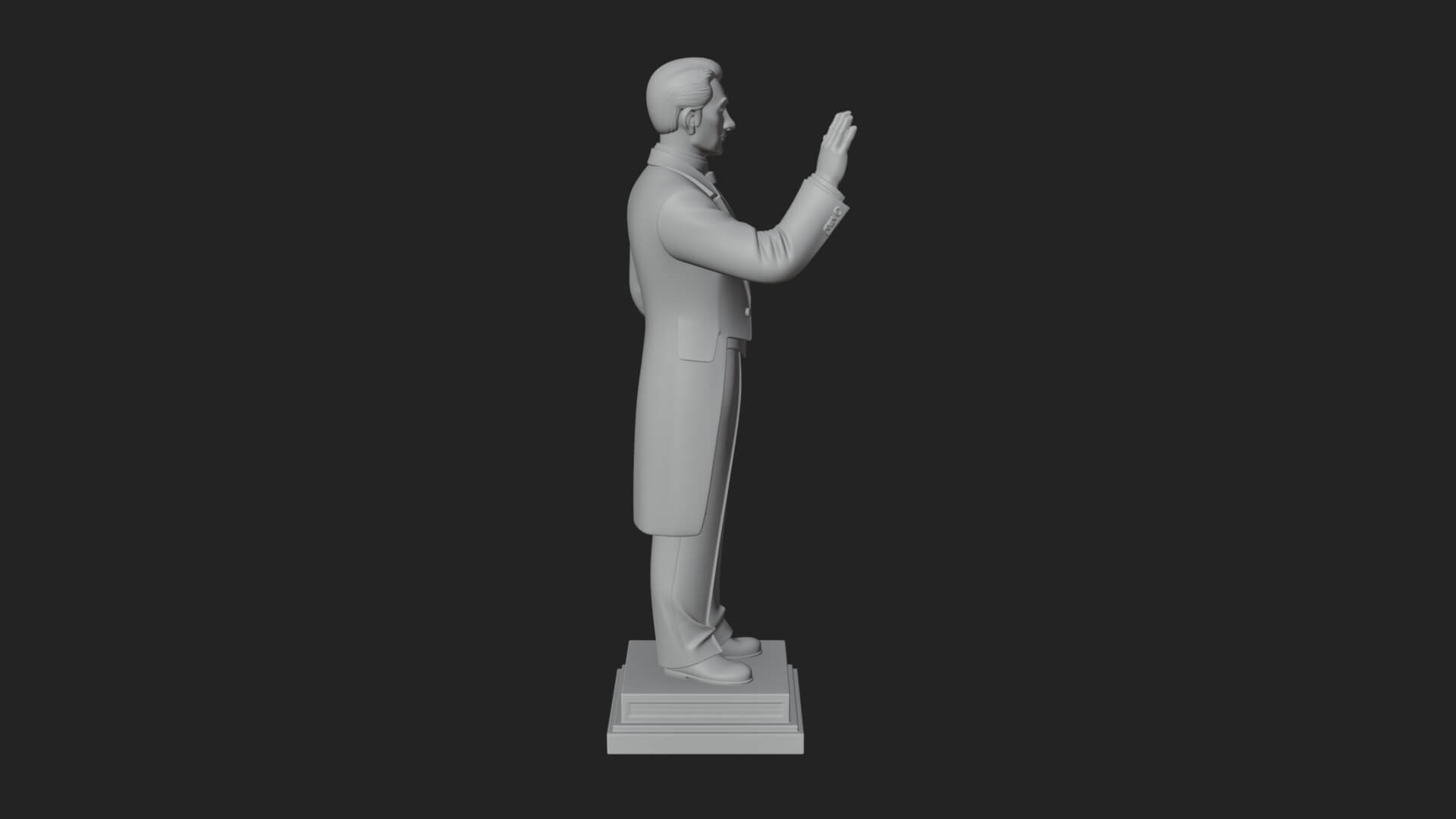 Suited Gentleman Statue Design 2 3D Print Model 3D Model