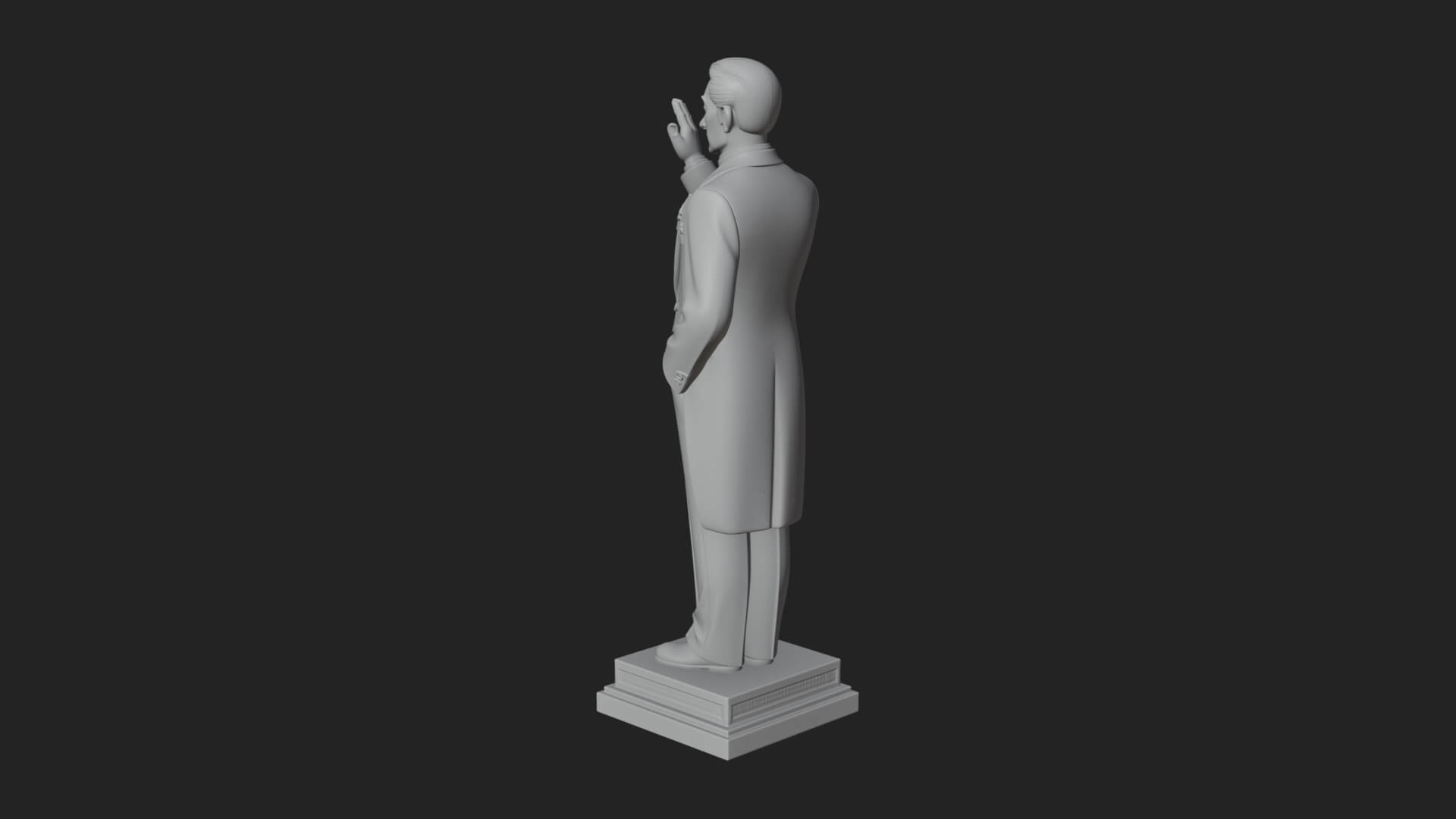 Suited Gentleman Statue Design 2 3D Print Model 3D Model
