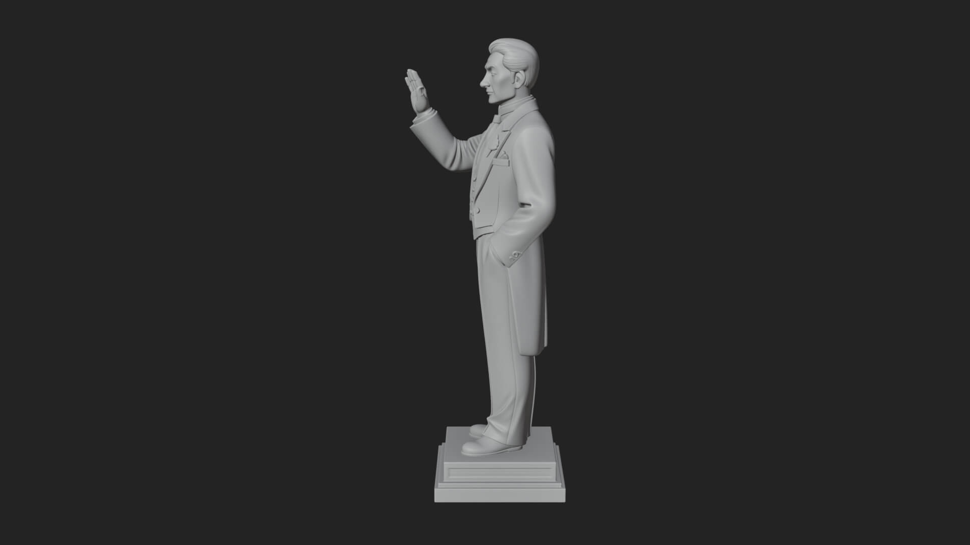 Suited Gentleman Statue Design 2 3D Print Model 3D Model