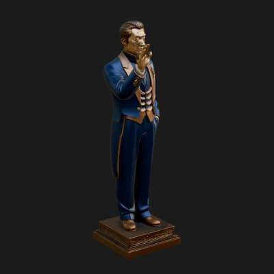 Suited Gentleman Statue Design 2 3D Print Model