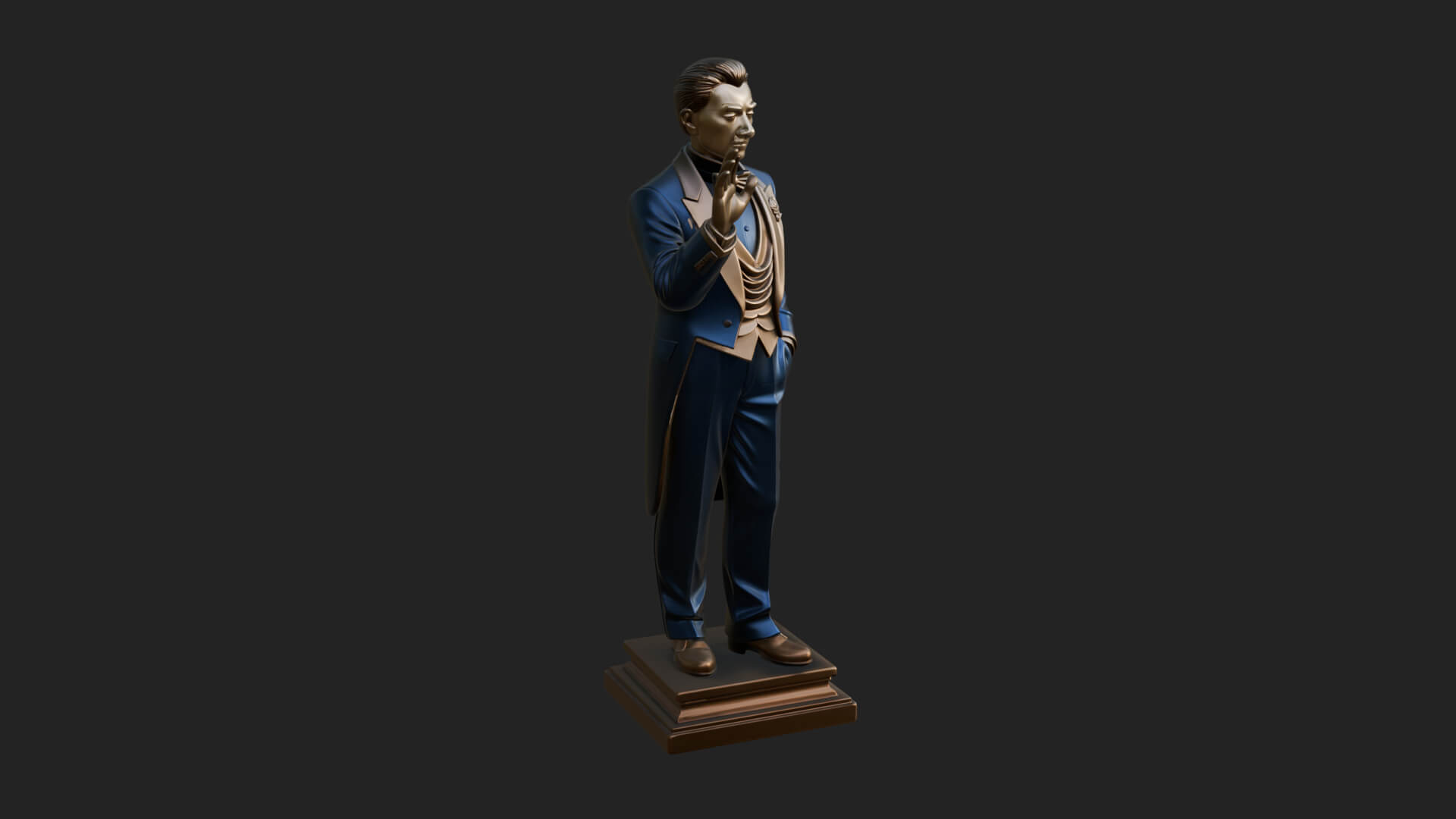Suited Gentleman Statue Design 3 3D Print Model 3D Model
