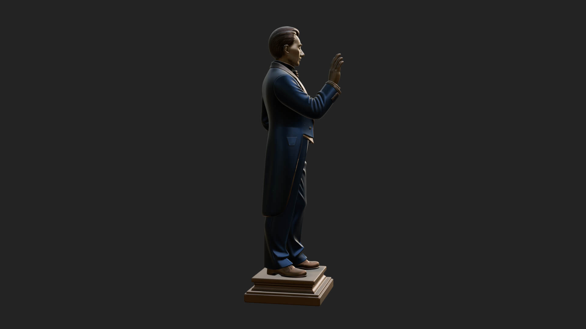 Suited Gentleman Statue Design 3 3D Print Model 3D Model