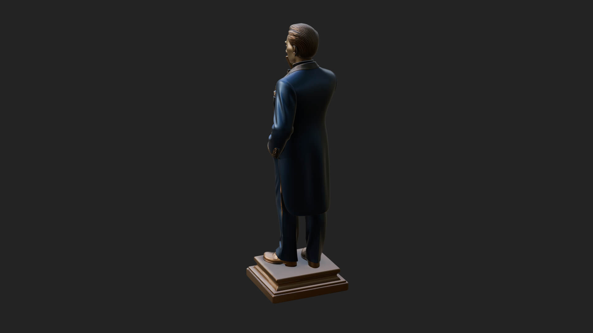 Suited Gentleman Statue Design 3 3D Print Model 3D Model