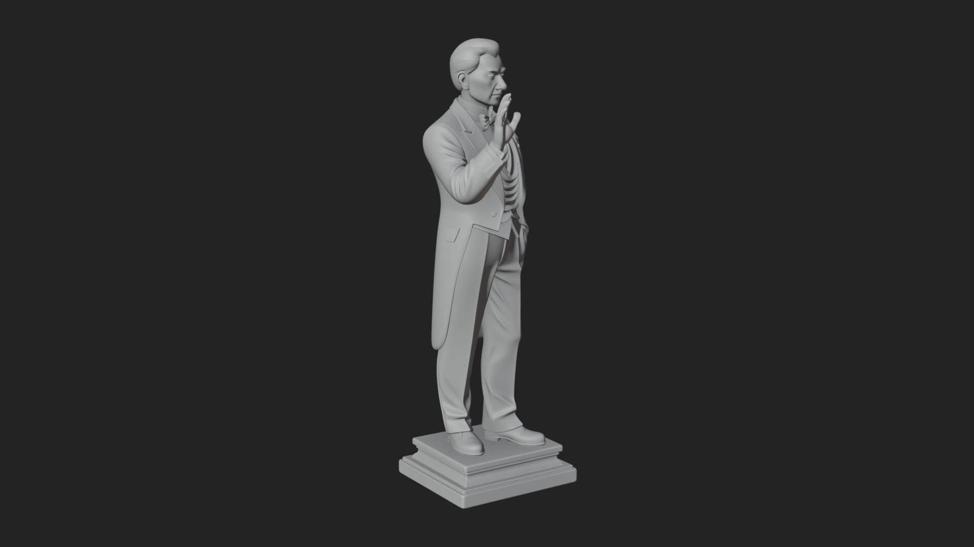 Suited Gentleman Statue Design 3 3D Print Model 3D Model