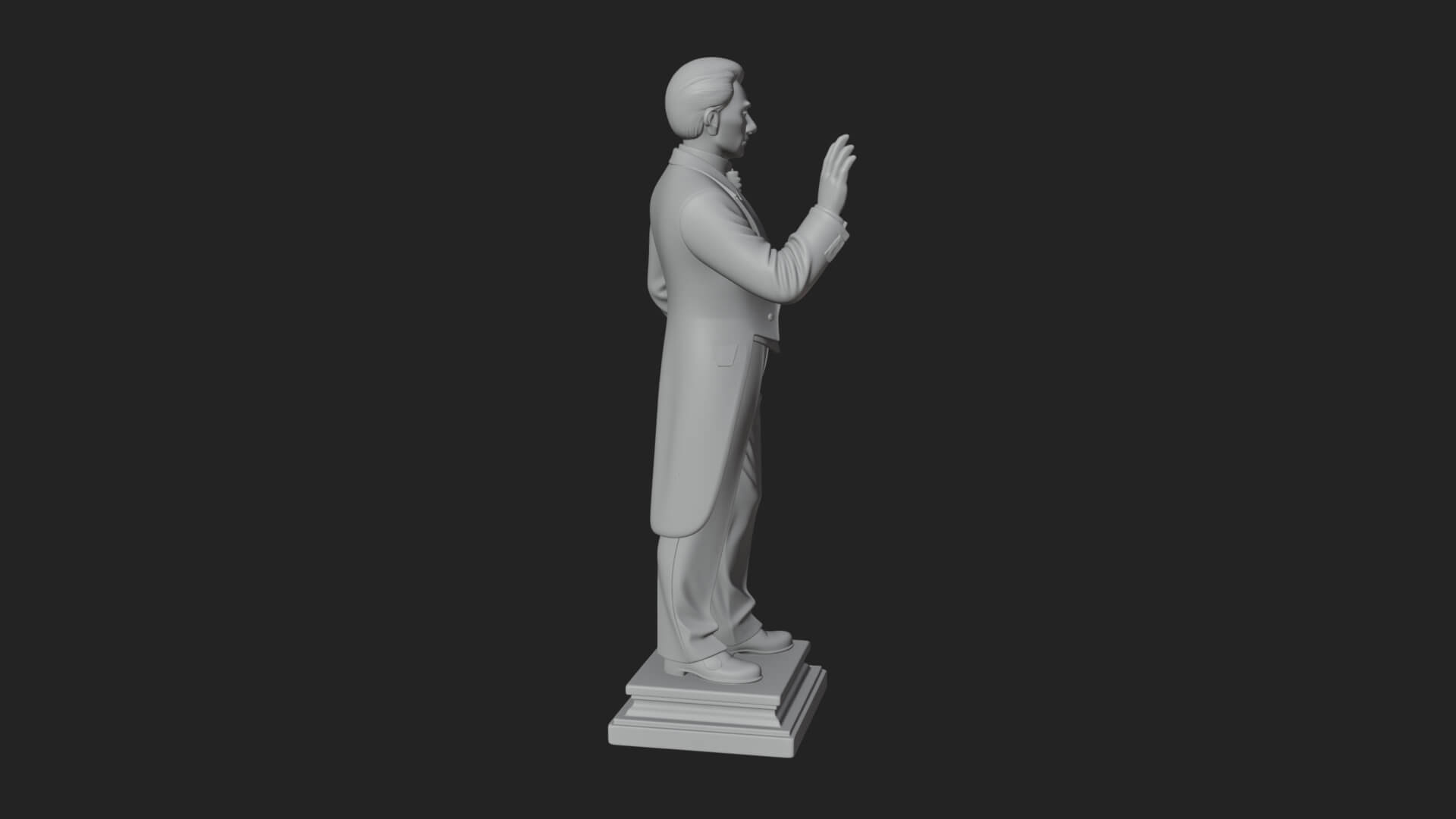 Suited Gentleman Statue Design 3 3D Print Model 3D Model
