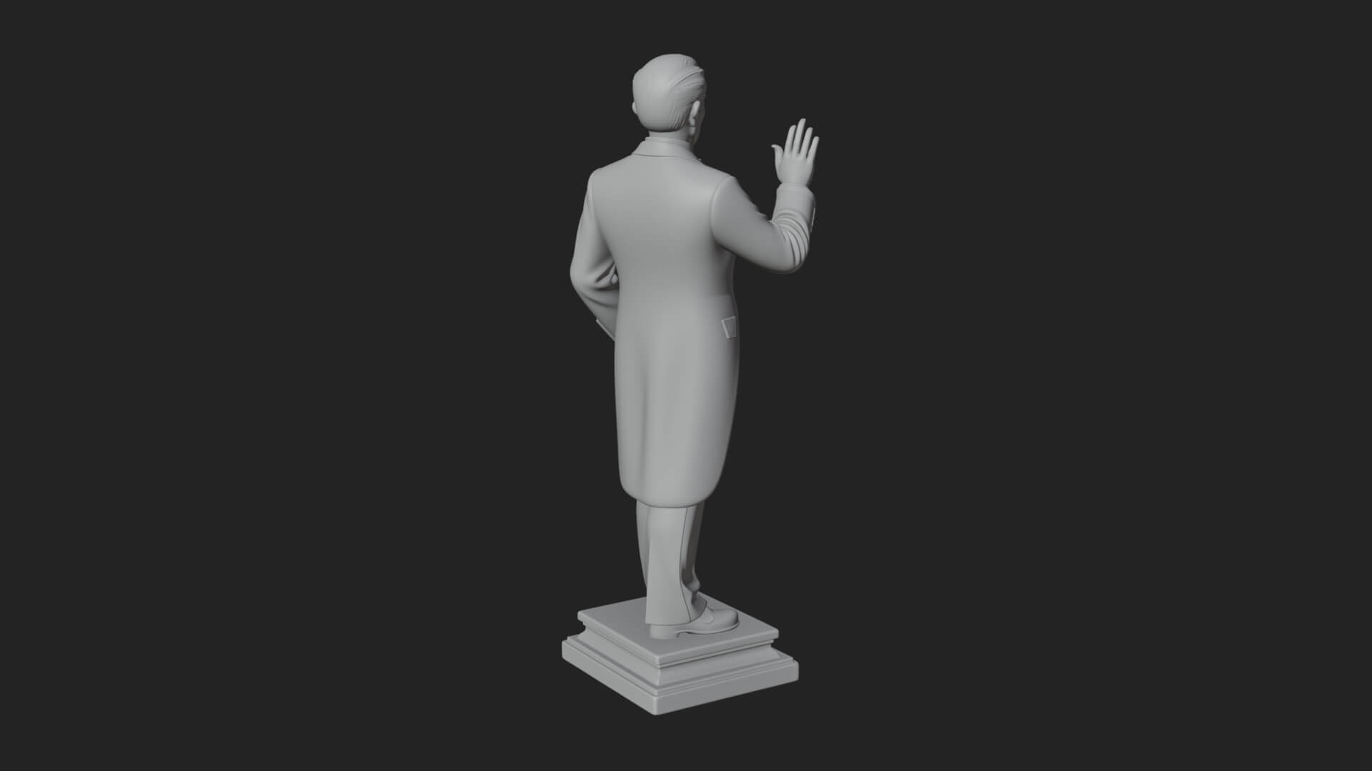 Suited Gentleman Statue Design 3 3D Print Model 3D Model