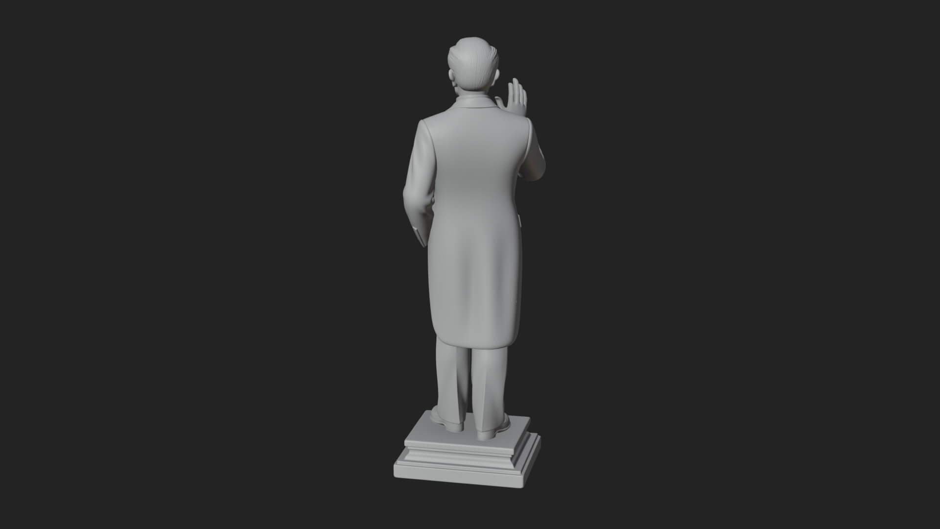 Suited Gentleman Statue Design 3 3D Print Model 3D Model