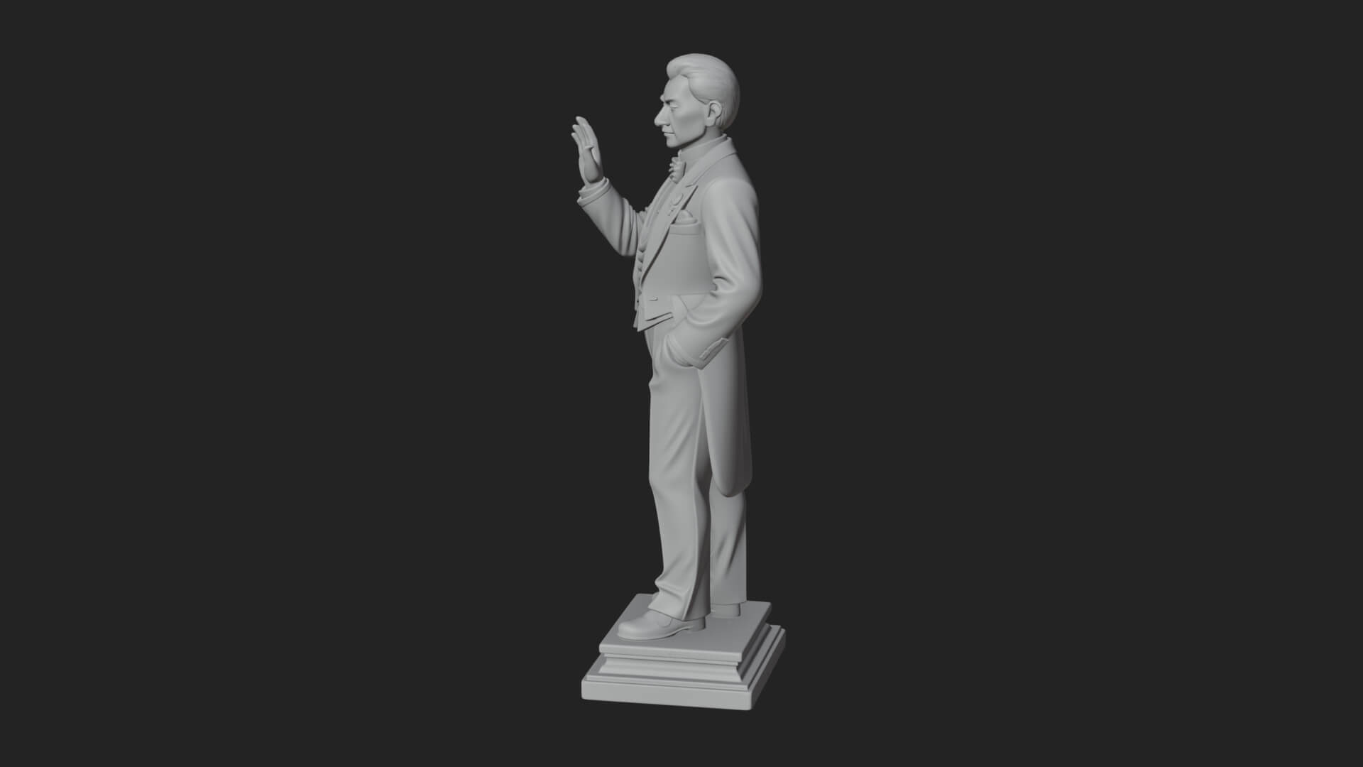 Suited Gentleman Statue Design 3 3D Print Model 3D Model